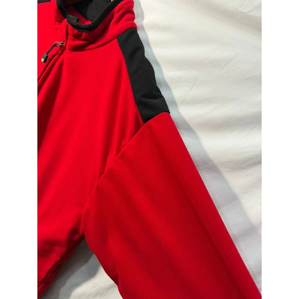 FootJoy DryJoys Red & Black Fleece Quarter-Zip Pullover – Men's Medium